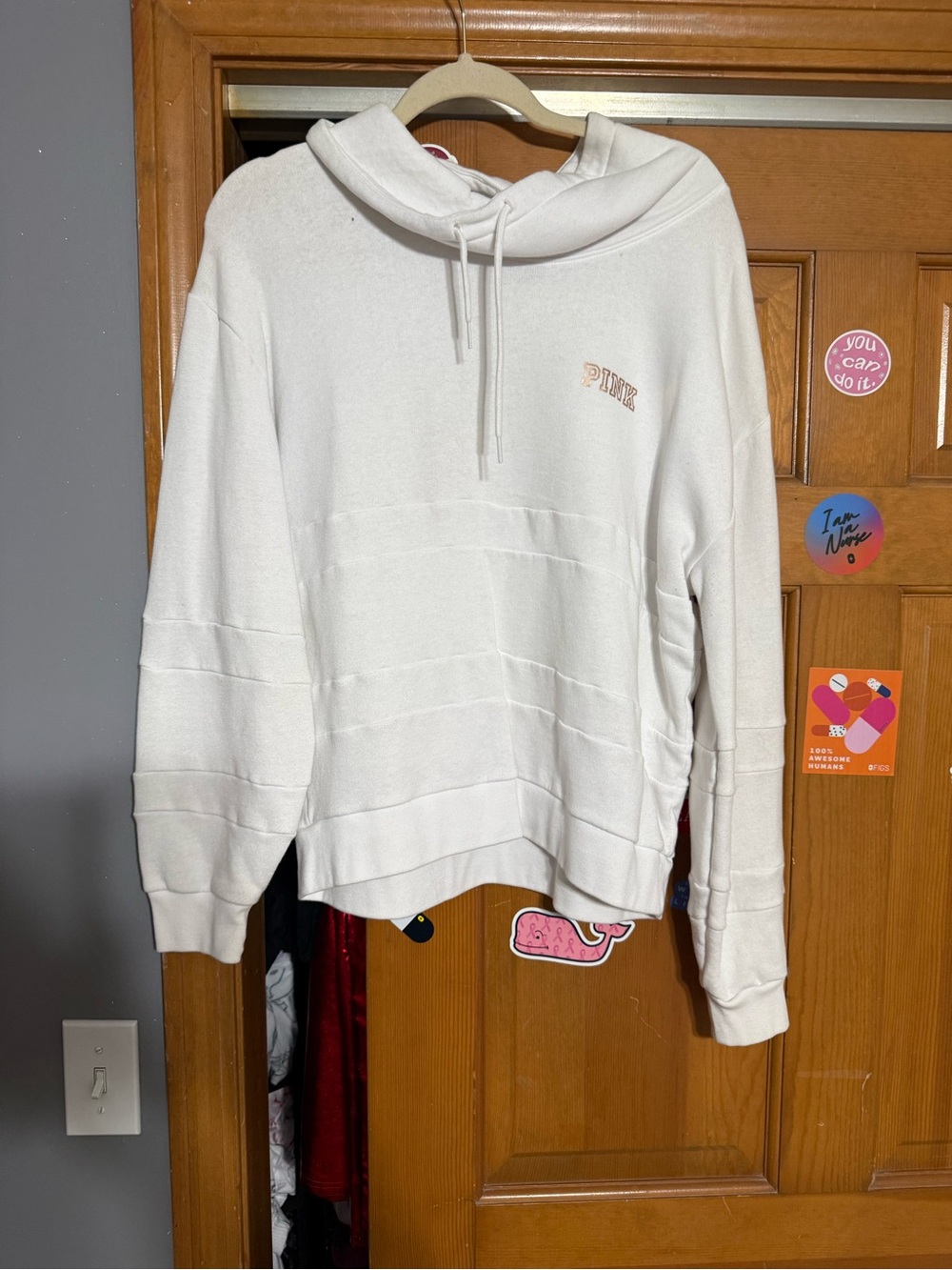 PINK Victoria's Secret Cream Cowl Neck Pullover